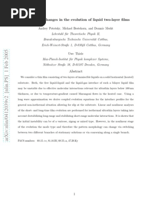 Morphology Changes in The Evolution of Liquid Two-Layer
