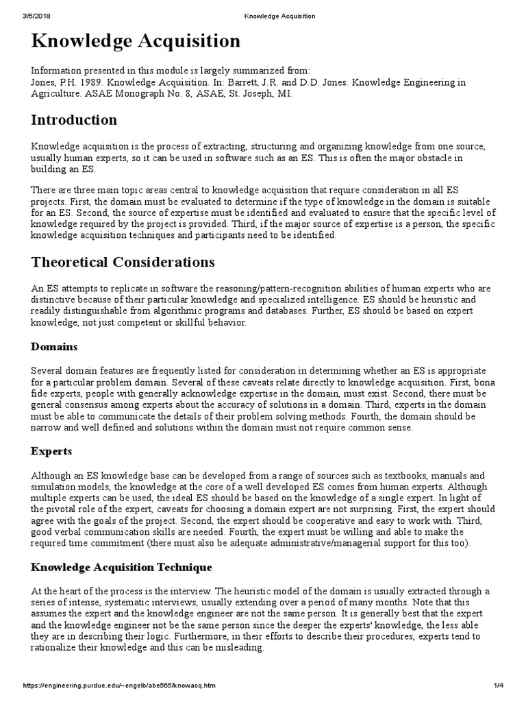 Knowledge Acquisition | PDF | Expert | Justification