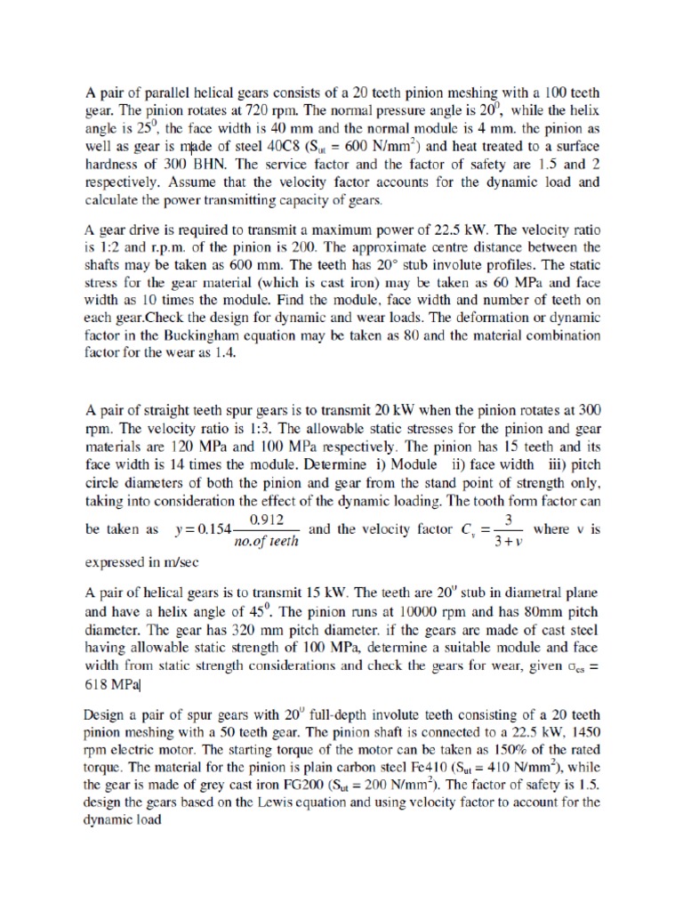 Gears Selected Questions | PDF