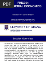 FINC304 Managerial Economics: Session 11 - Game Theory