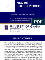 FINC 304 Managerial Economics: Session 3 - Market Equilibrium