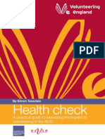 Health check: A practical guide to assessing the impact of volunteering in the NHS