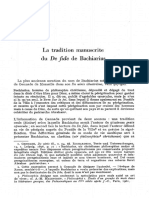 Bouhot La Tradition Manuscrite Du de Fide de Bachiarius (1979)