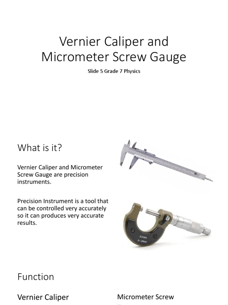 Vernier Caliper and Micrometer Screw Gauge Slide 5 PDF
