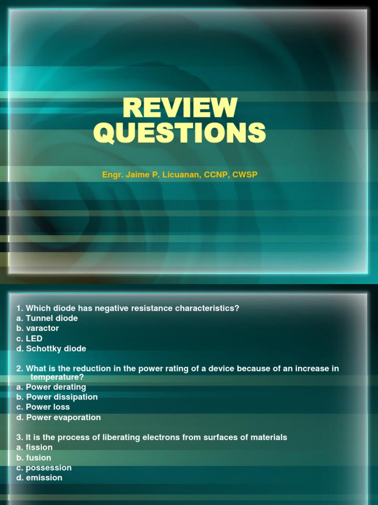 Basic Electronics Quiz Questions | PDF | Diode | Amplifier