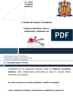 Gestão de Projetos Aula 1 Introdução