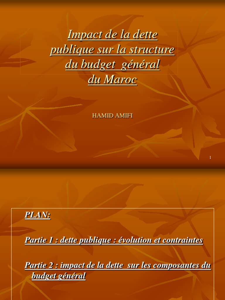 Impact de la dette sur le budget marocain | PDF | Dette publique ...
