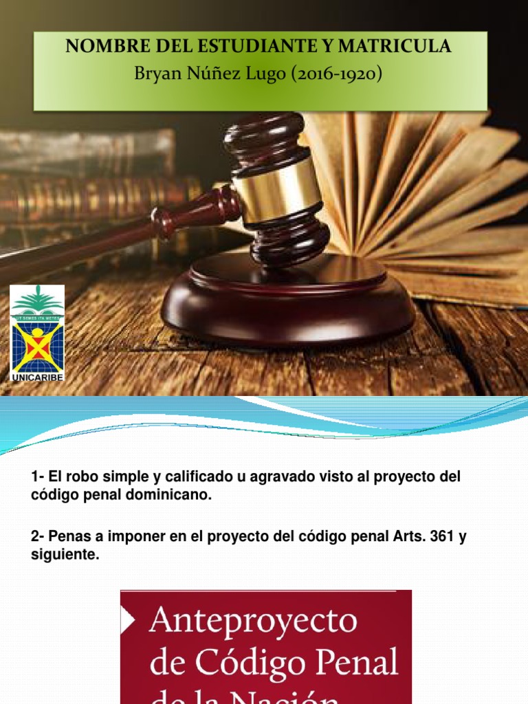 Robo Simple y Agravado en RD | PDF | Robo | Billete de banco
