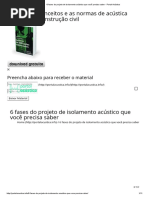Fases Do Projecto de Isolamento Acústico