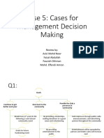 Case 5 Cases For Management Decision Making