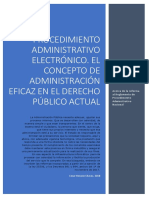 Procedimiento Administrativo Electrónico. El Concepto de Administración Eficaz en El Derecho Público Actual.