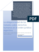 La Obligatoriedad de Los Tratados en El Orden Juridico Argentino y El Denominado Margen de Apreciacion Nacional