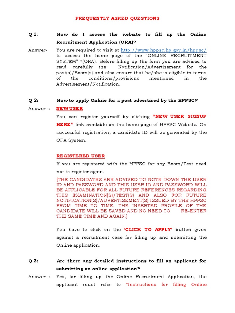 HPPSC Online Recruitment FAQs | PDF | Debit Card | Payments