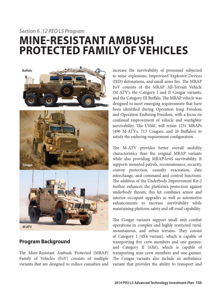 MRAP Vehicle Overview and Technology Issues | PDF | Mrap | Military