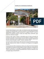 Reseña Histórica de La Universidad de Pamplona