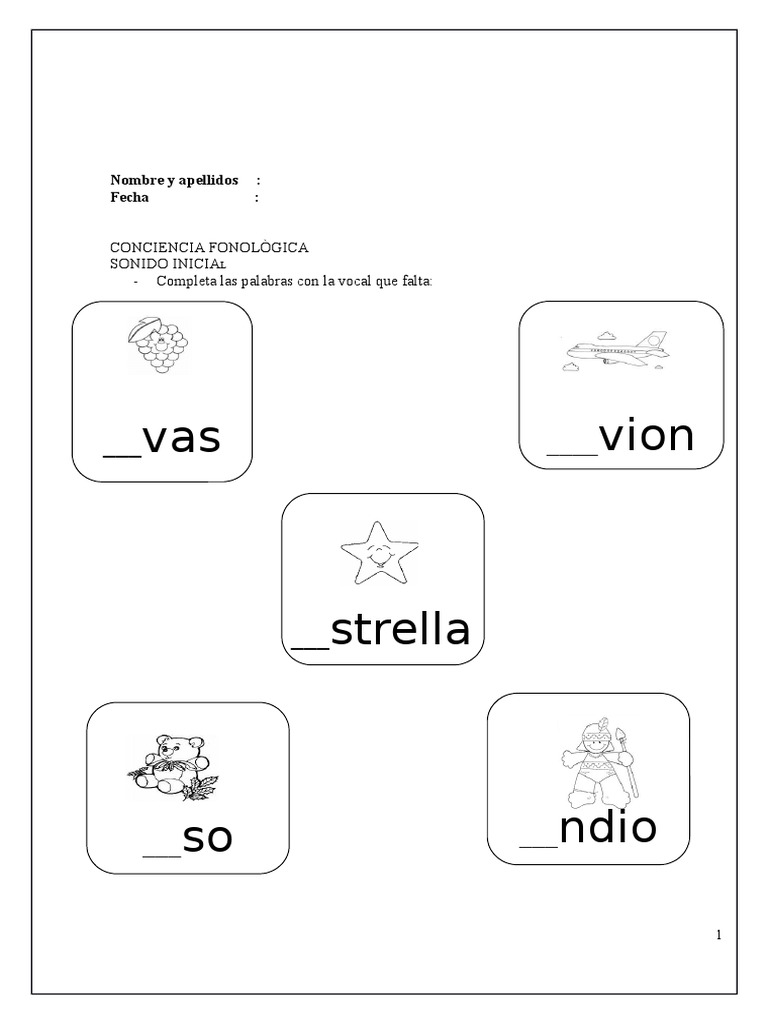 Actividades de Conciencia Fonológica y Lenguaje | PDF | Sílaba | Palabra