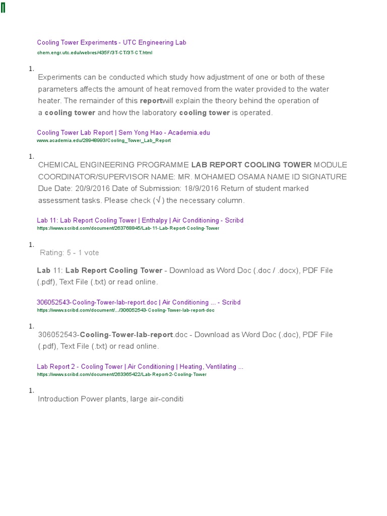 Cooling Tower Cooling Tower Rating 5 1 Vote PDF