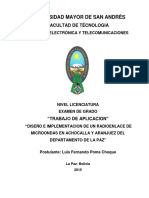 Diseño e implementación de un radioenlace de microondas entre Achocalla y Aranjuez