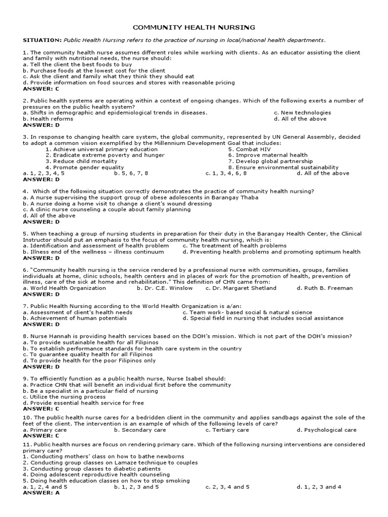 Community Health Nursing Overview | PDF | Breastfeeding | Preventive ...