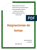 Asignaciones de Temas. Clase #2