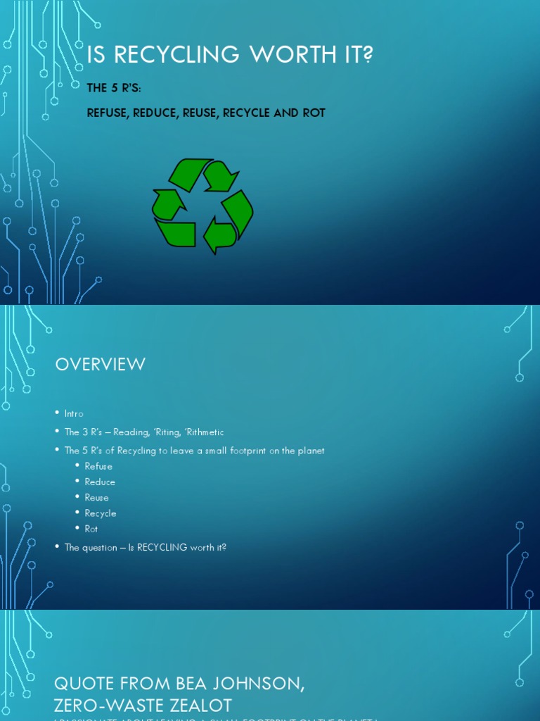 Is Recycling Worth It PDF Reuse Recycling