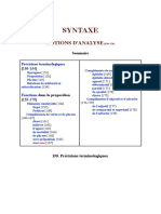 Notions D'analyse Syntaxique