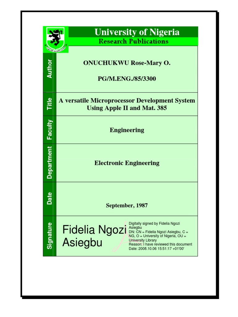 ONUCHUKWU ROSE-Mary 1987 3300 | PDF | Assembly Language | Microcomputers