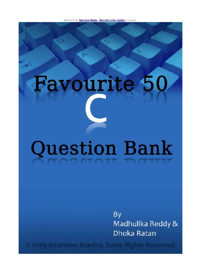 C Question Bank Ebook | PDF | Pointer (Computer Programming ...