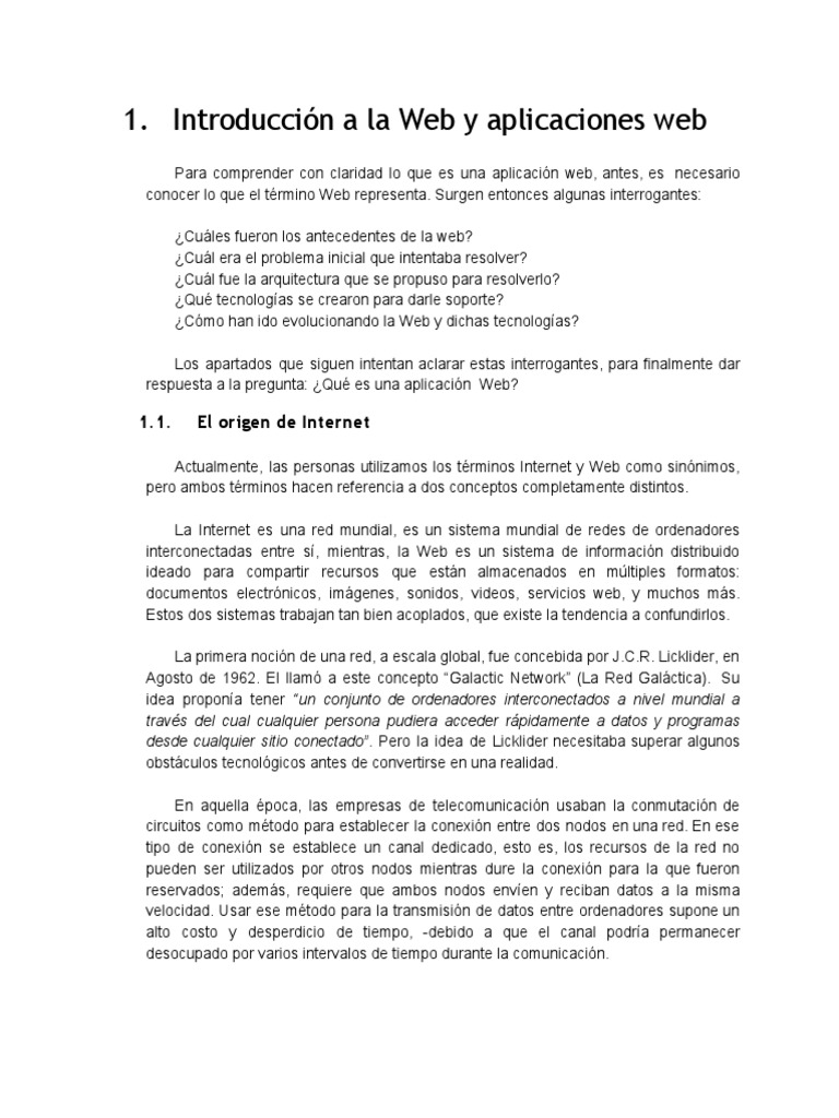 Historia y Definición de la Web | PDF | Red mundial | Internet y web