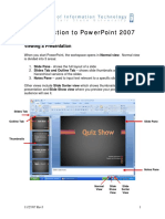 Introduction To Powerpoint 2007: Viewing A Presentation