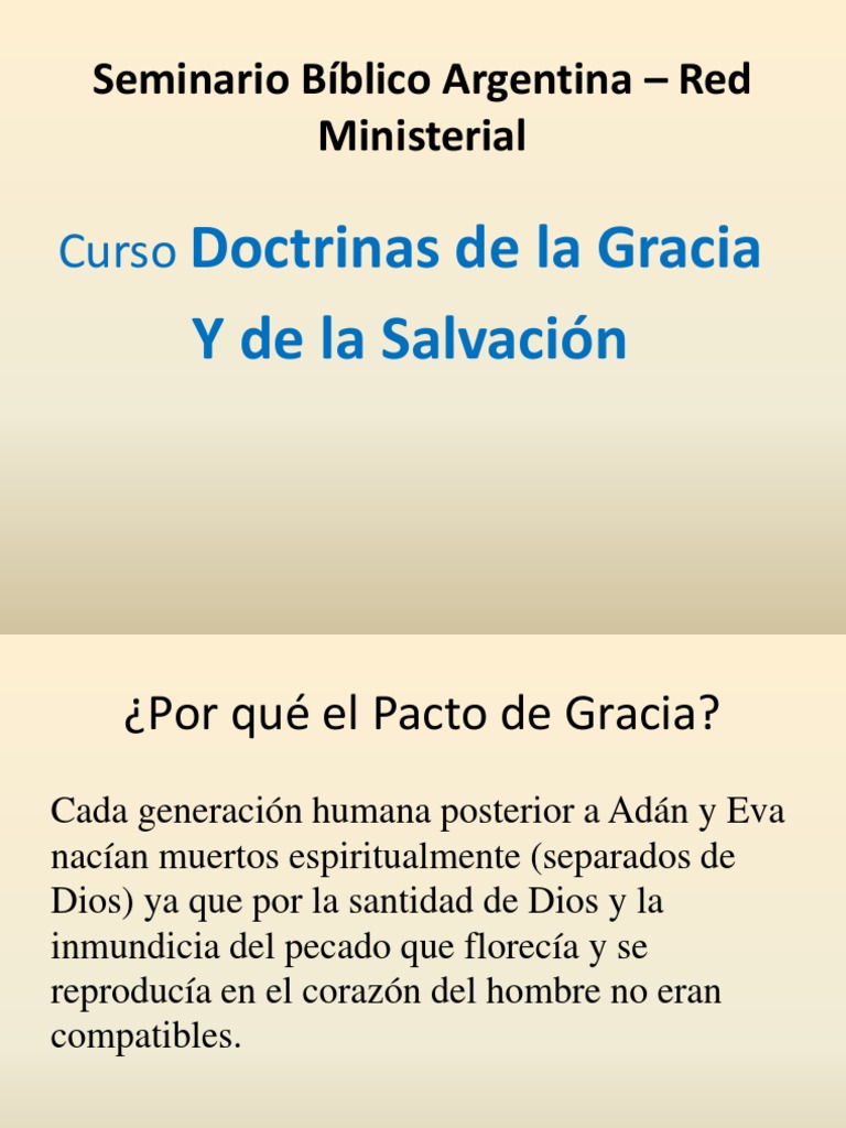 Doctrinas de la Gracia y Salvación | PDF | Gracia en el cristianismo ...