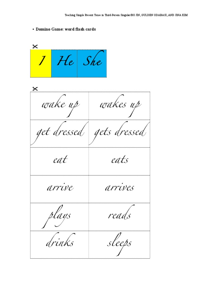 Teaching Simple Present Tense Games | PDF