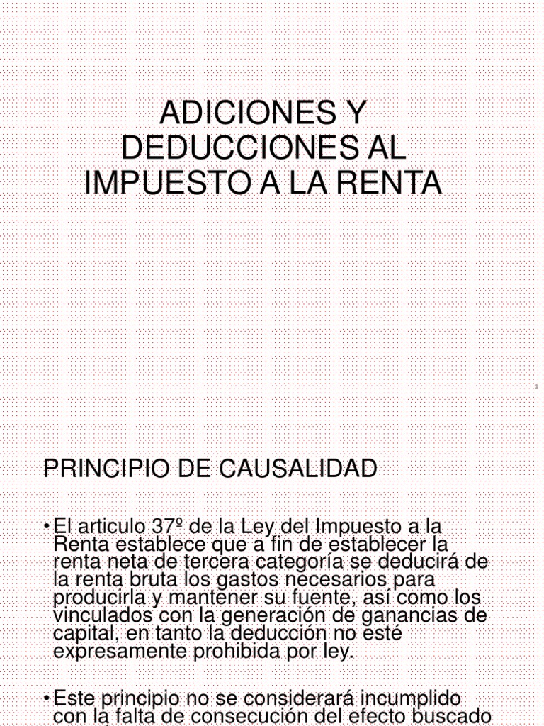 Adiciones y Deducciones PDF Dividendo Impuestos
