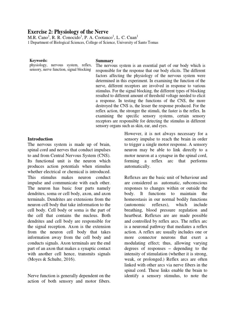 Nerve Physiology and Reflex Actions | PDF | Stimulus (Physiology ...