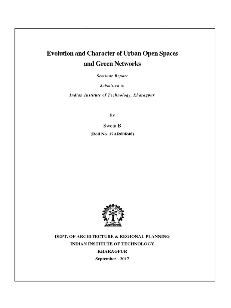 Urban Open Spaces and Green Networks PDF Landscape City