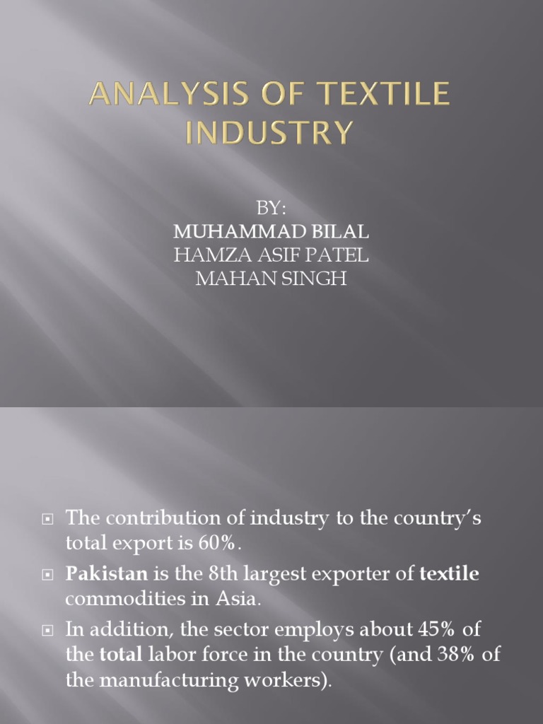 Analysis of Textile Industry PDF Textiles Textile Industry