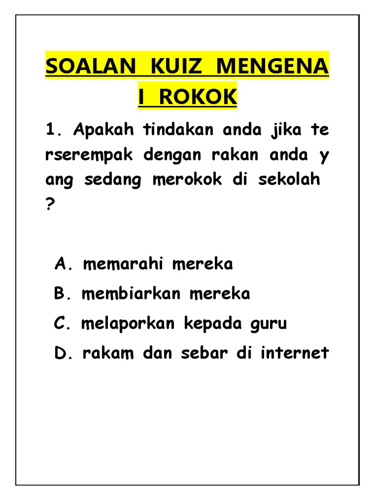 Kuiz Rokok | PDF