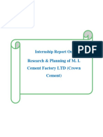 Research & Planning of M. I. Cement Factory LTD (Crown Cement)