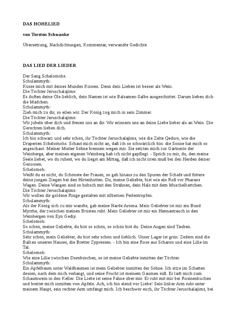 Das Hohelied Odt Pdf
