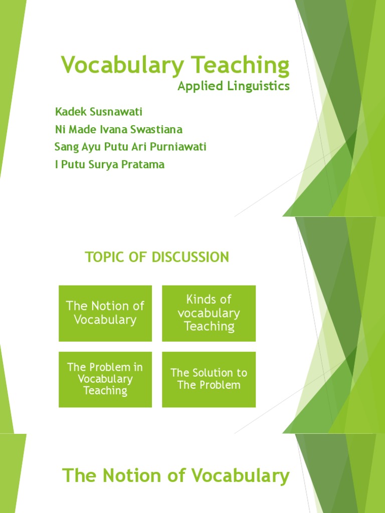 Vocabulary Teaching Strategies Explained | PDF | Vocabulary | Part Of ...