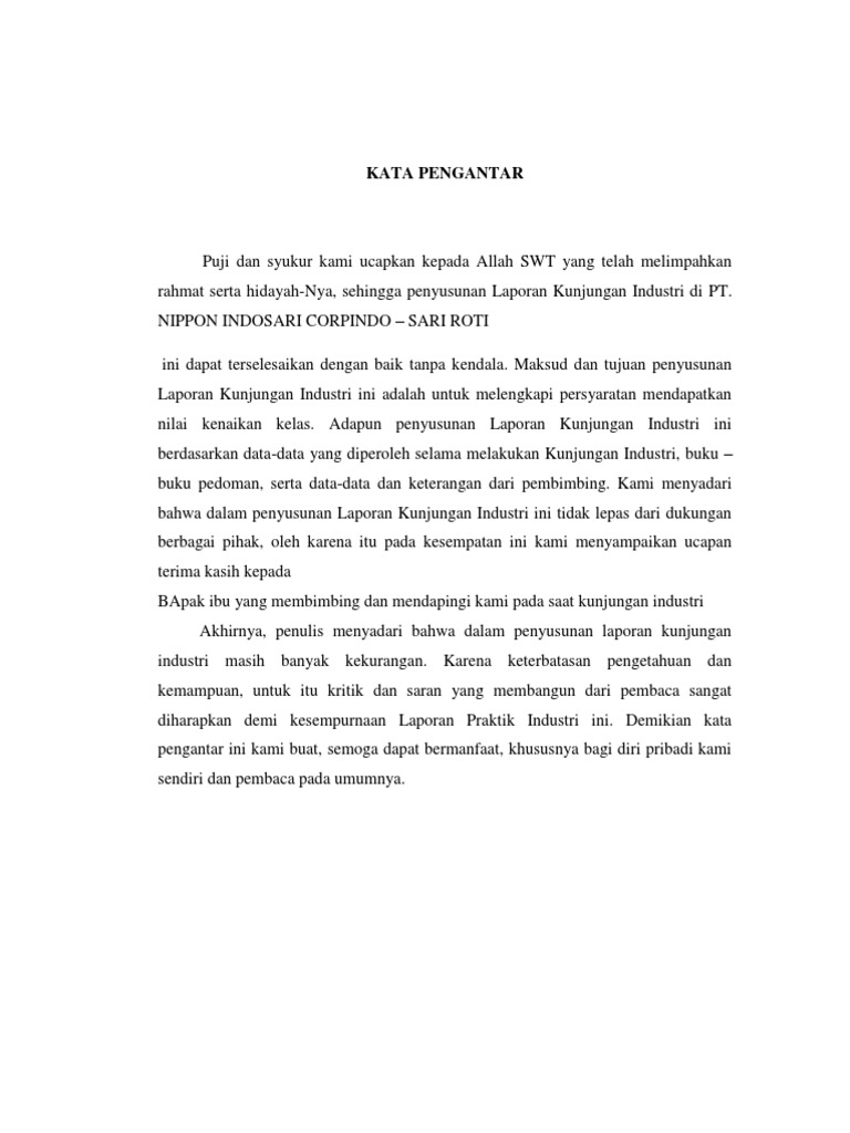Laporan Kunjungan Industri Sari Roti