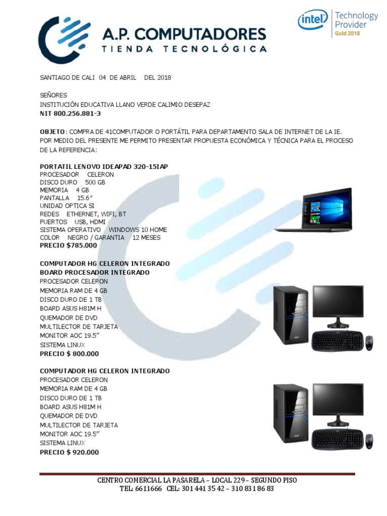 Cotizacion Portatil PC Ie | PDF | Red privada virtual | Estándares de ...