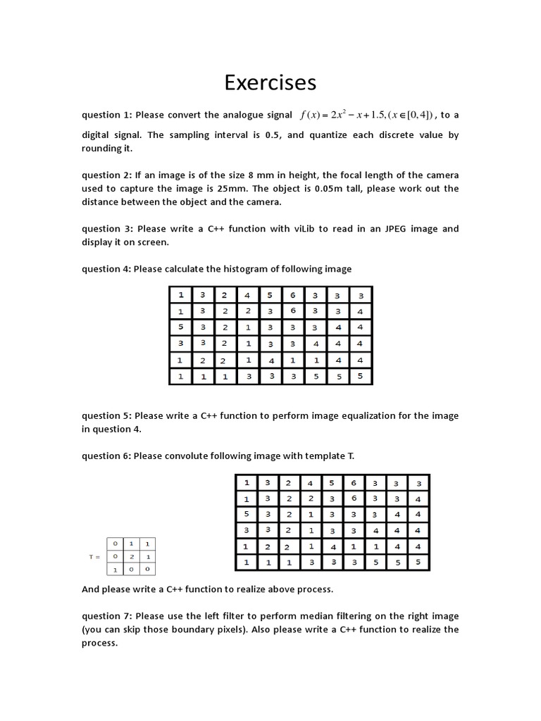 Image Processing Exercises in C++ | PDF