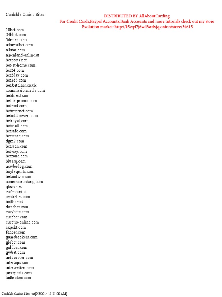 Cardable Casino Sites PDF | PDF