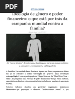 Ideologia de Gênero e o Poder Financeiro