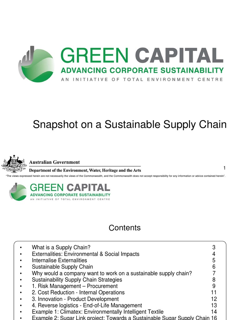 Sustainable Supply Chain Strategies Guide | PDF | Supply Chain ...