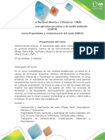 Presentación Del Curso Propiedades y Contaminación Del Suelo