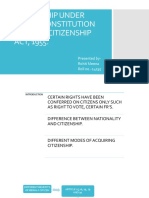 Citizenship Under Indian Constitution Vis-À-Vis Citizenship ACT, 1955