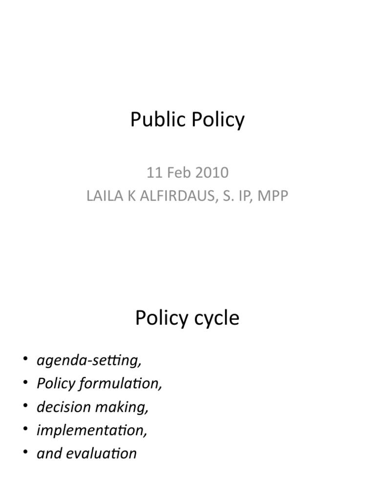 Public Policy Process Analysis | PDF | Policy | Evaluation