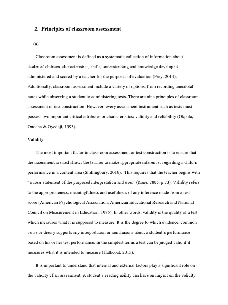 Classroom Assessment Principles Explained | PDF | Educational ...